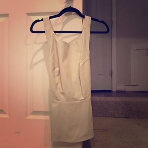 Faux leather cream top